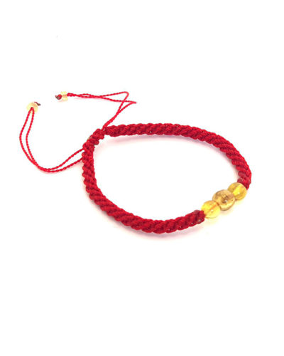 Pulsera tejida de ámbar